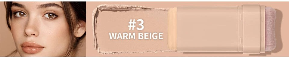 Skin Tint Foundation Stick with Brush Multi Use Matte Waterproof