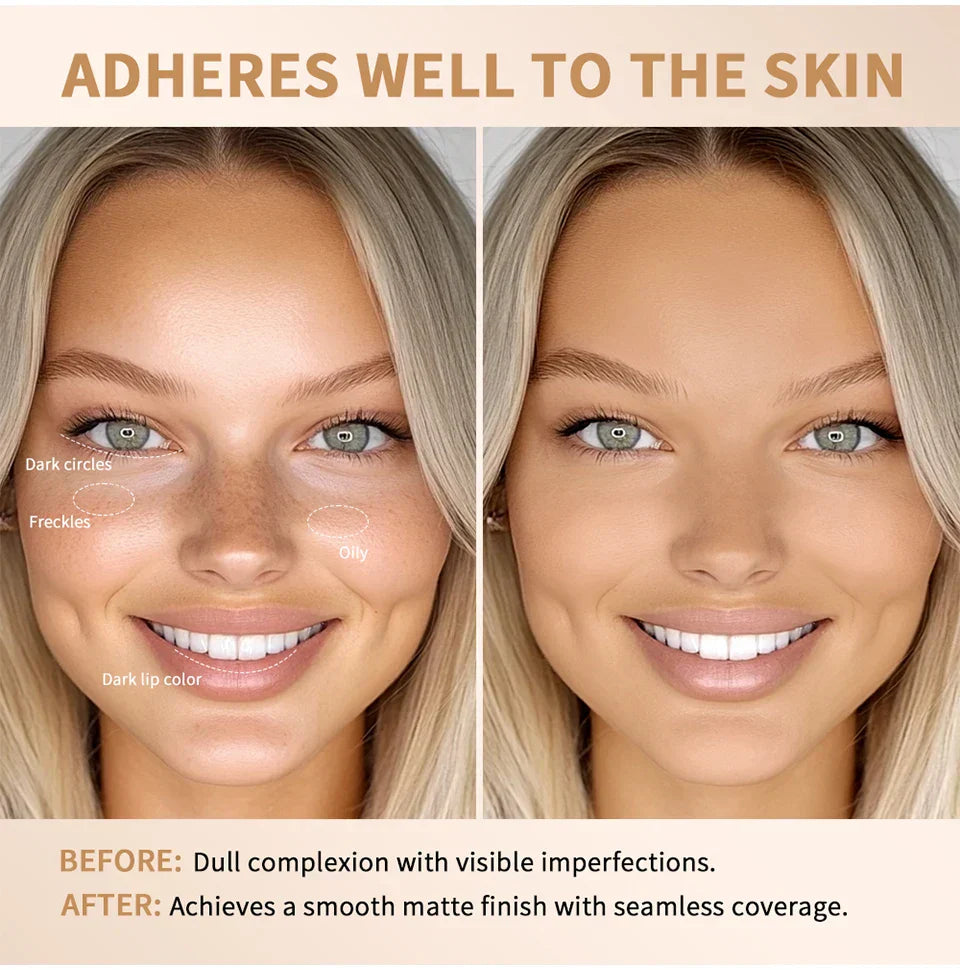 Skin Tint Foundation Stick with Brush Multi Use Matte Waterproof